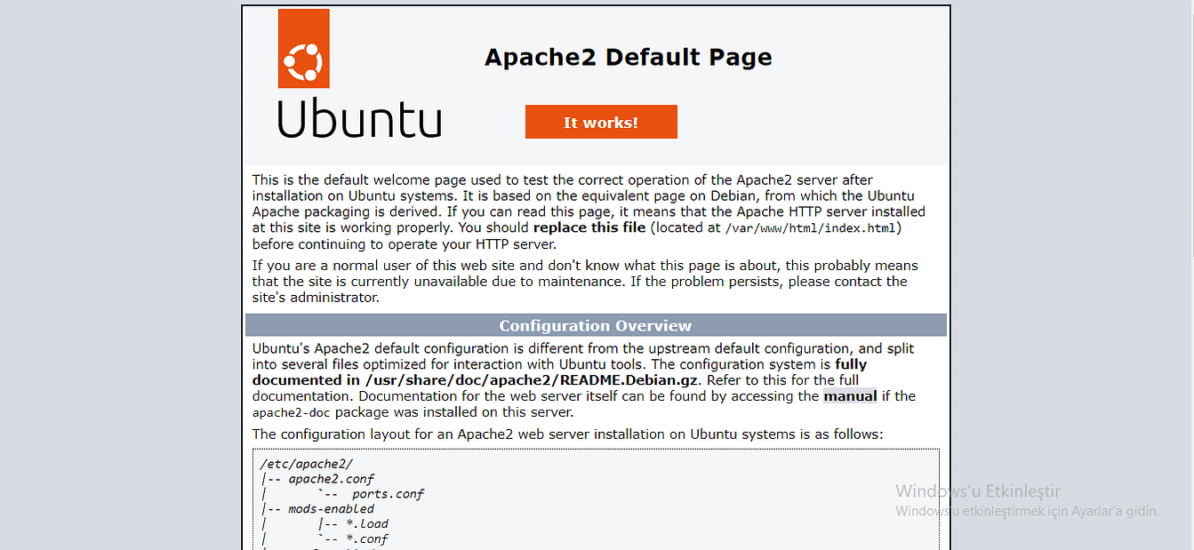 apache2 default page
